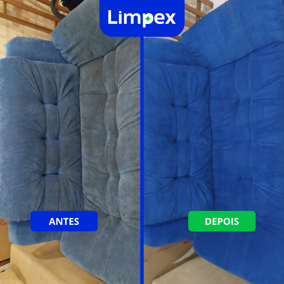 Limpeza de sofa, antes e depois limpex Camaquã, limpeza e higienização em camaquã