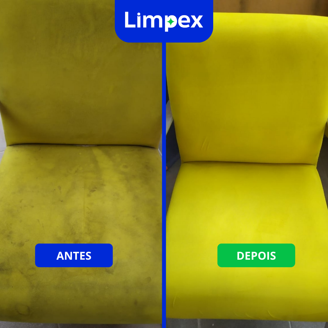 Limpeza de Poltrona, antes e depois limpex Camaquã, limpeza e higienização em camaquã